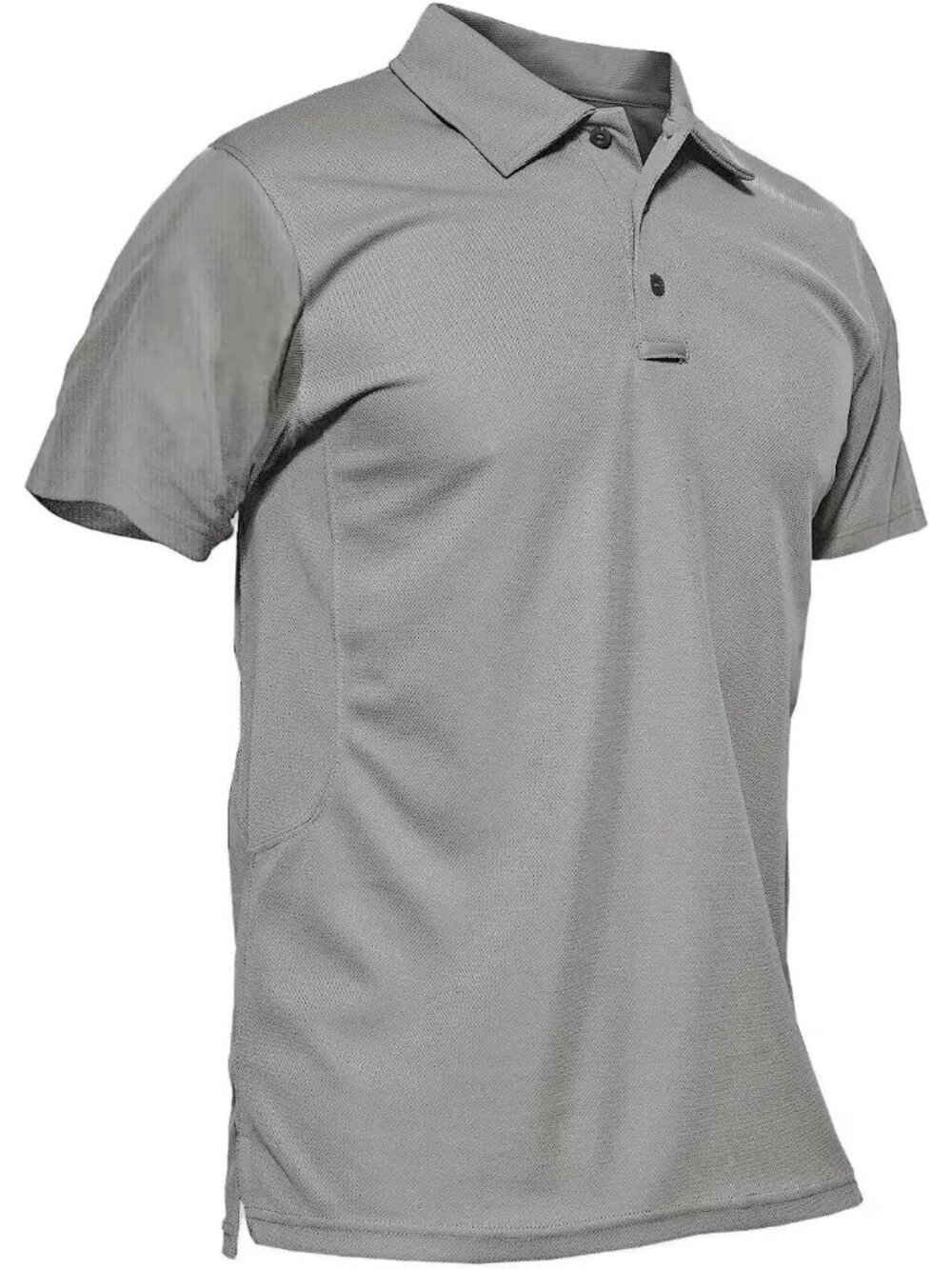 Men's #07 Light Grey Quick Dry Performance Polo Shirt Short Sleeve Tactical Golf